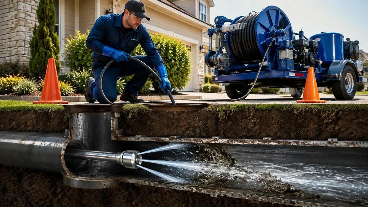 Main Sewer Line Hydro Jet Cleaning in Harbor City